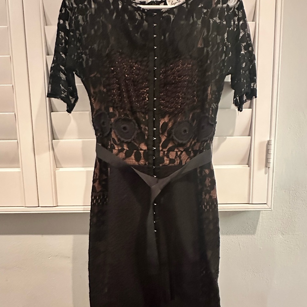 Anthropologie - ‘beguile’ by Byron Lars, Caríssima Sheath Lace Dress - Size 4